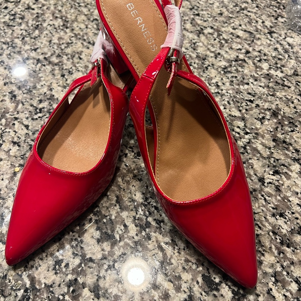 Gianvito Rossi Red Patent Slingback Heels